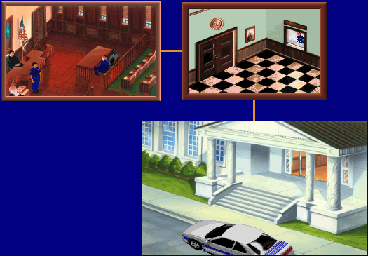 Thumbnail for a map of Courthouse for the PC game Police Quest: In Pursuit Of The Death Angel - VGA.