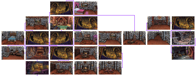 Thumbnail for a map of Borgov Castle for the PC game Quest For Glory IV: Shadows Of Darkness.