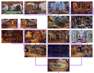 Thumbnail for a map of Town Of Mordavia for the PC game Quest For Glory IV: Shadows Of Darkness.