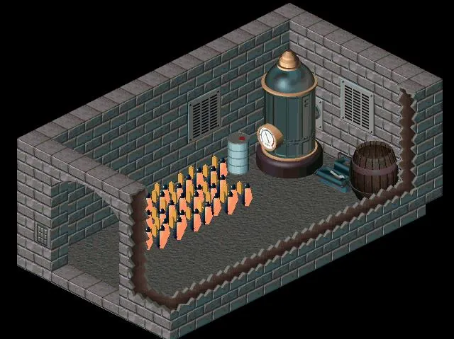 Thumbnail for a map of Brundle Island Teleportation Center - Inside - Penguin Room for the PC game Relentless: Twinsen's Adventure.