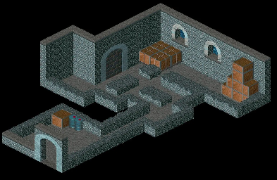 Thumbnail for a map of Citadel Island Harbour - Storage Room for the PC game Relentless: Twinsen's Adventure.