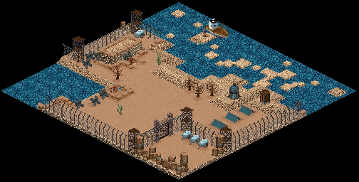 Thumbnail for a map of Island Of The White Leaf Desert Soldier Camp for the PC game Relentless: Twinsen's Adventure.