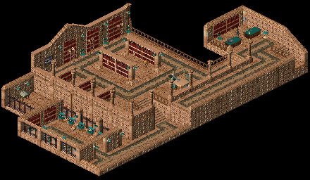 Thumbnail for a map of Principal Island Library - Inside - Below for the PC game Relentless: Twinsen's Adventure.
