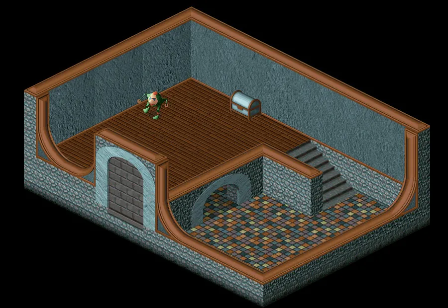 Thumbnail for a map of Principal Island OldBurg - Bob Vortix's House for the PC game Relentless: Twinsen's Adventure.