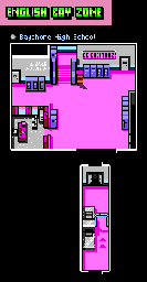 Thumbnail for a map of English Bay Zone Bayshore High School for the PC game Retro City Rampage DX.