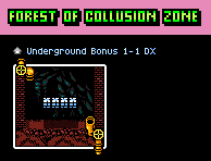 Thumbnail for a map of Forest Of Collusion Zone Underground Bonus 1-1 DX for the PC game Retro City Rampage DX.