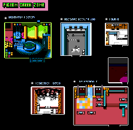 Thumbnail for a map of Pigeon Creek Zone Interiors for the PC game Retro City Rampage DX.