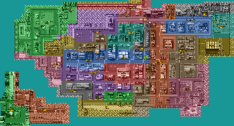 Thumbnail for a map of Theftropolis City (Zones & Entrances) for the PC game Retro City Rampage DX.