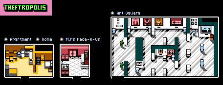 Thumbnail for a map of Theftropolis Interiors for the PC game Retro City Rampage DX.
