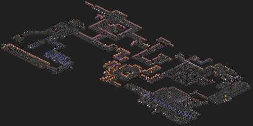Thumbnail for a map of The Hunt Begins E1A4: Dark Tunnels for the PC game Rise Of The Triad.