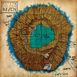 Thumbnail for a map of Boiler Island for the PC game Riven: The Sequel to Myst.