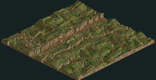 Thumbnail for a map of Corkscrew Follies Coaster Canyon for the PC game RollerCoaster Tycoon.