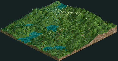 Thumbnail for a map of Corkscrew Follies Coaster Crazy for the PC game RollerCoaster Tycoon.