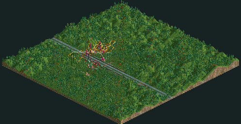 Thumbnail for a map of Corkscrew Follies Funtopia for the PC game RollerCoaster Tycoon.