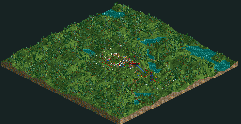 Thumbnail for a map of Corkscrew Follies Giggle Downs for the PC game RollerCoaster Tycoon.