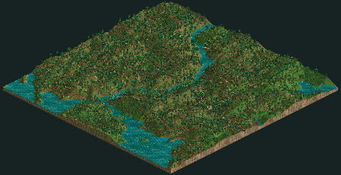 Thumbnail for a map of Corkscrew Follies Jolly Jungle for the PC game RollerCoaster Tycoon.