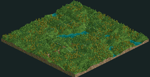Thumbnail for a map of Corkscrew Follies Pickle Park for the PC game RollerCoaster Tycoon.