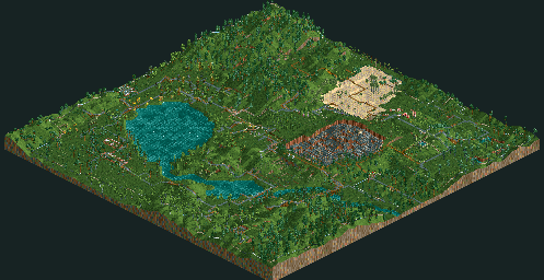 Thumbnail for a map of Extra Mega Park for the PC game RollerCoaster Tycoon.