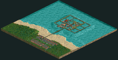 Thumbnail for a map of Loopy Landscapes Big Pier 2 for the PC game RollerCoaster Tycoon.