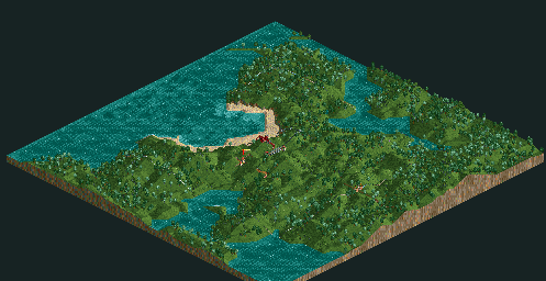 Thumbnail for a map of Loopy Landscapes Dragon's Cove for the PC game RollerCoaster Tycoon.