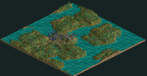 Thumbnail for a map of Loopy Landscapes Frightmare Hills for the PC game RollerCoaster Tycoon.