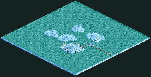 Thumbnail for a map of Loopy Landscapes Iceberg Islands for the PC game RollerCoaster Tycoon.