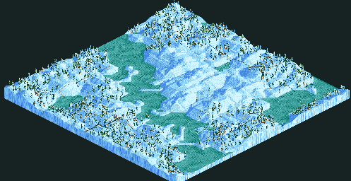 Thumbnail for a map of Loopy Landscapes Icicle Worlds for the PC game RollerCoaster Tycoon.