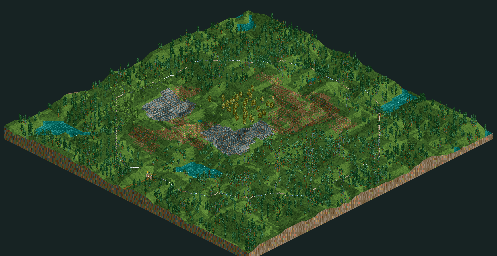 Thumbnail for a map of Loopy Landscapes Octagon Park for the PC game RollerCoaster Tycoon.