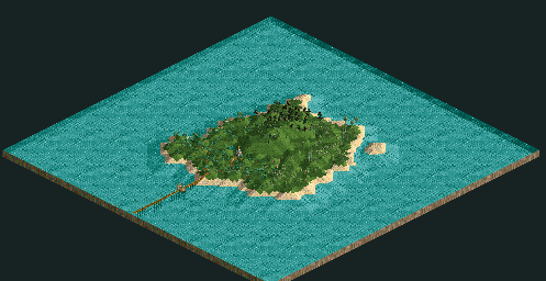 Thumbnail for a map of Loopy Landscapes Pacifica for the PC game RollerCoaster Tycoon.