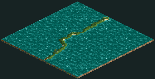 Thumbnail for a map of Loopy Landscapes Pleasure Island for the PC game RollerCoaster Tycoon.
