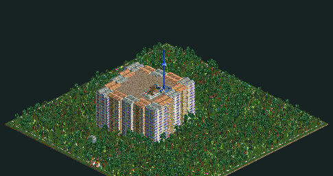 Thumbnail for a map of Loopy Landscapes Urban Jungle for the PC game RollerCoaster Tycoon.