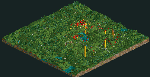 Thumbnail for a map of Loopy Landscapes Vertigo Views for the PC game RollerCoaster Tycoon.