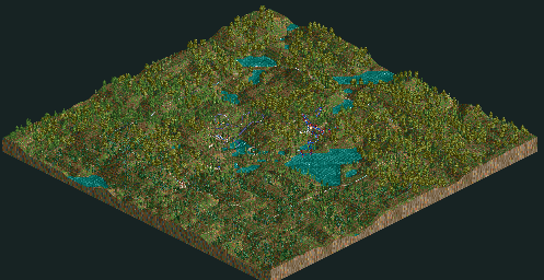 Thumbnail for a map of Loopy Landscapes Wacky Warren for the PC game RollerCoaster Tycoon.