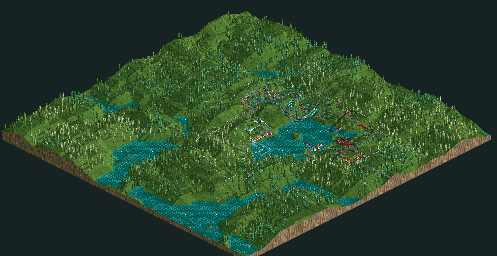 Thumbnail for a map of Original Aqua Park for the PC game RollerCoaster Tycoon.