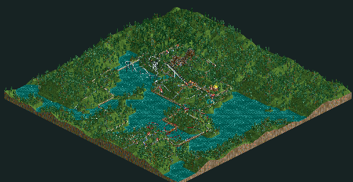 Thumbnail for a map of Original Diamond Heights for the PC game RollerCoaster Tycoon.