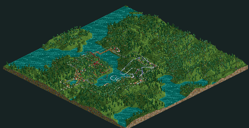 Thumbnail for a map of Original Ivory Towers for the PC game RollerCoaster Tycoon.