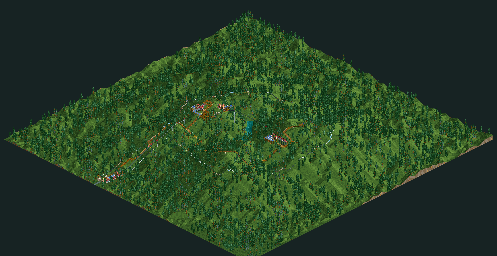 Thumbnail for a map of Original Lightning Peaks for the PC game RollerCoaster Tycoon.