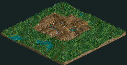 Thumbnail for a map of Original Millennium Mines for the PC game RollerCoaster Tycoon.