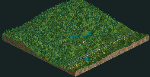 Thumbnail for a map of Original Mothball Mountain for the PC game RollerCoaster Tycoon.