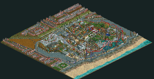 Thumbnail for a map of Real Parks Blackpool Pleasure Beach for the PC game RollerCoaster Tycoon.