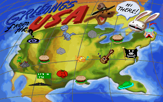 Thumbnail for a map of USA (In-Game Map) for the PC game Sam & Max Hit The Road.