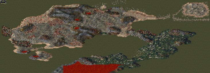 Thumbnail for a map of Chapter IX - The Gray Island for the PC game The Settlers II.