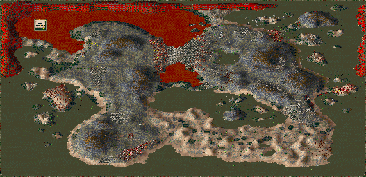Thumbnail for a map of Chapter V - In The Wasteland (Unmarked) for the PC game The Settlers II.