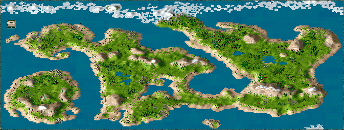 Thumbnail for a map of Chapter VI - Divided Country (Unmarked) for the PC game The Settlers II.