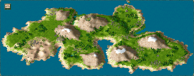 Thumbnail for a map of Chapter VII - The Snake (Unmarked) for the PC game The Settlers II.
