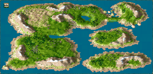 Thumbnail for a map of Chapter VIII - Sea Routes (Unmarked) for the PC game The Settlers II.