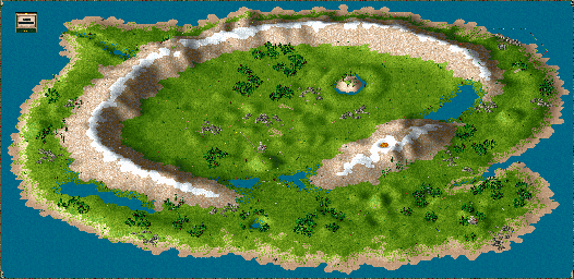 Thumbnail for a map of Chapter X - The Last Gate (Unmarked) for the PC game The Settlers II.