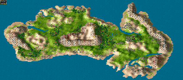 Thumbnail for a map of WW III Australia for the PC game The Settlers II.