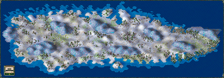 Thumbnail for a map of WW III Greenland (Unmarked) for the PC game The Settlers II.