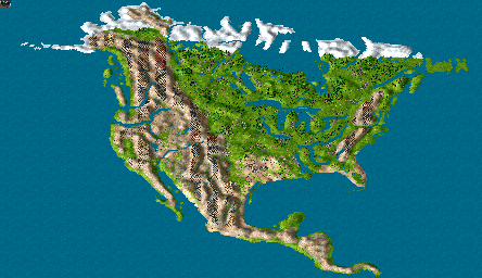 Thumbnail for a map of WW III North America for the PC game The Settlers II.